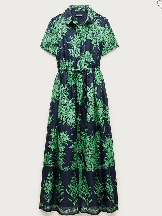 J. Crew Dresses & Skirts - NWT Tall Cerise Shirt-Dress in Pineapple-Print Ramie 14